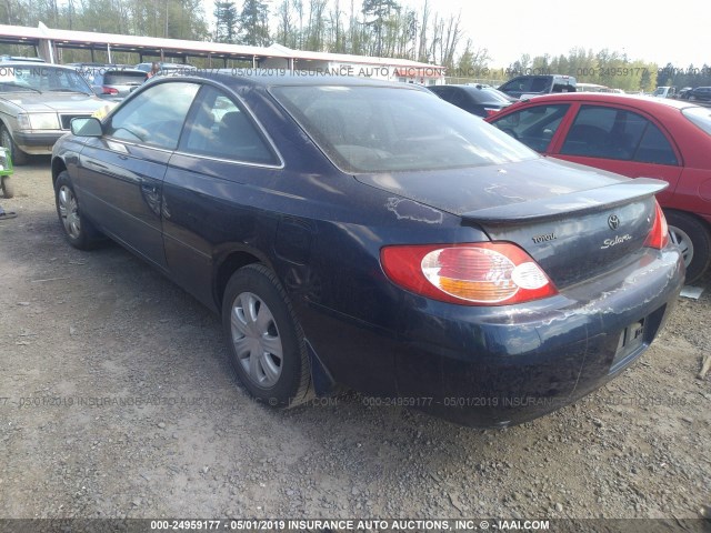 2T1CE22P02C006314 - 2002 TOYOTA CAMRY SOLARA SE BLUE photo 3