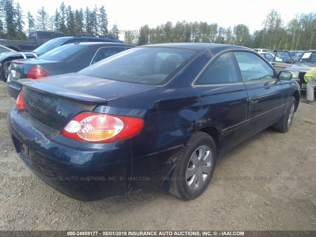 2T1CE22P02C006314 - 2002 TOYOTA CAMRY SOLARA SE BLUE photo 4