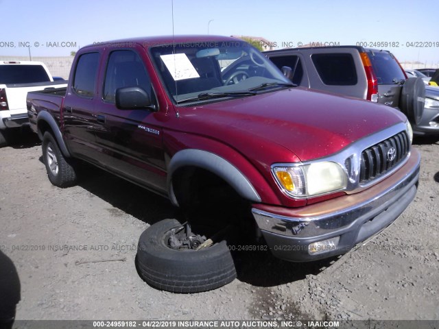 5TEGN92N84Z318838 - 2004 TOYOTA TACOMA DOUBLE CAB PRERUNNER BURGUNDY photo 1
