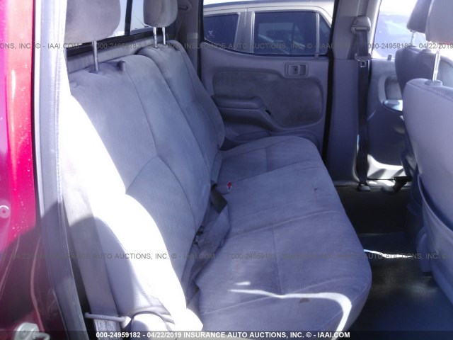 5TEGN92N84Z318838 - 2004 TOYOTA TACOMA DOUBLE CAB PRERUNNER BURGUNDY photo 8
