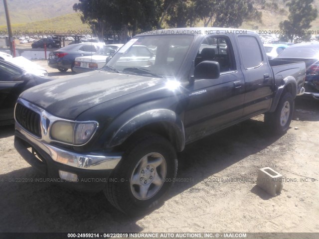 5TEGN92NX2Z887381 - 2002 TOYOTA TACOMA DOUBLE CAB PRERUNNER BLACK photo 2