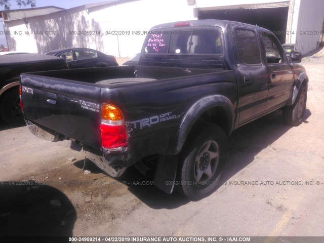 5TEGN92NX2Z887381 - 2002 TOYOTA TACOMA DOUBLE CAB PRERUNNER BLACK photo 4