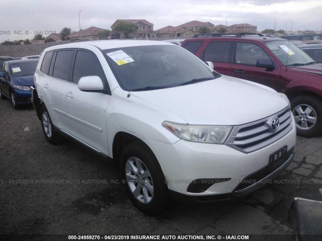 5TDZA3EH3CS029398 - 2012 TOYOTA HIGHLANDER SE WHITE photo 1