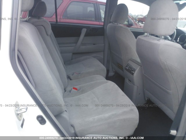 5TDZA3EH3CS029398 - 2012 TOYOTA HIGHLANDER SE WHITE photo 8