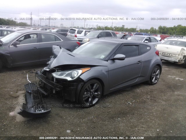 KMHTC6AD1DU158351 - 2013 HYUNDAI VELOSTER GRAY photo 2