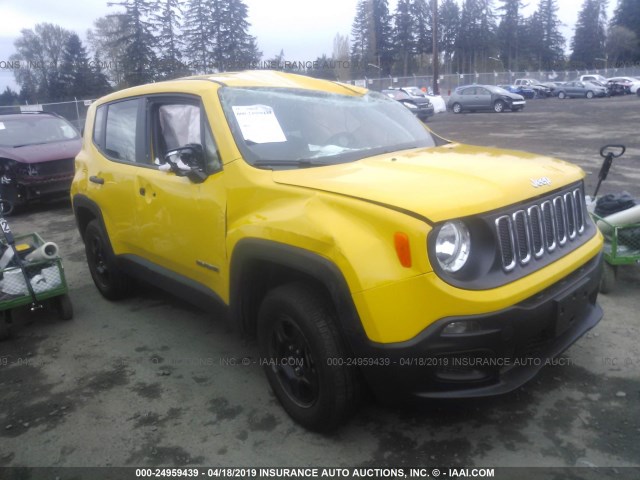 ZACCJBAB9JPH36419 - 2018 JEEP RENEGADE SPORT Դեղին լուսանկար 1