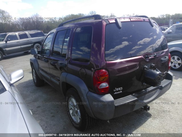 1J4GL48K23W502846 - 2003 JEEP LIBERTY SPORT/FREEDOM RED photo 3