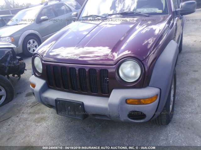 1J4GL48K23W502846 - 2003 JEEP LIBERTY SPORT/FREEDOM RED photo 6