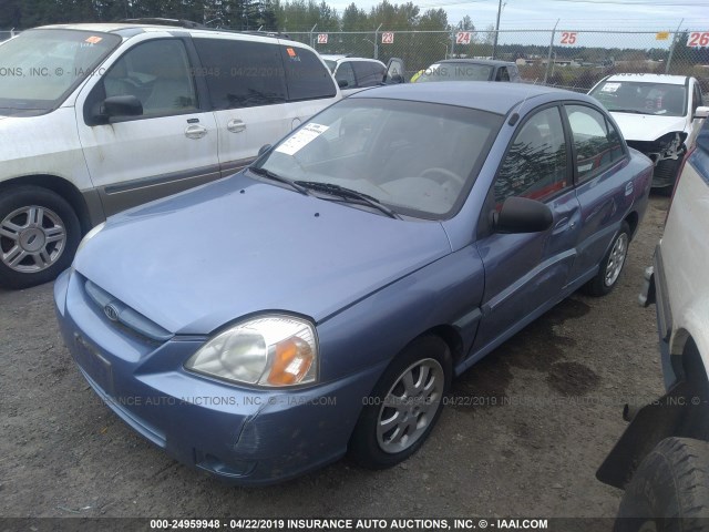 KNADC125X46306548 - 2004 KIA RIO BLUE photo 2