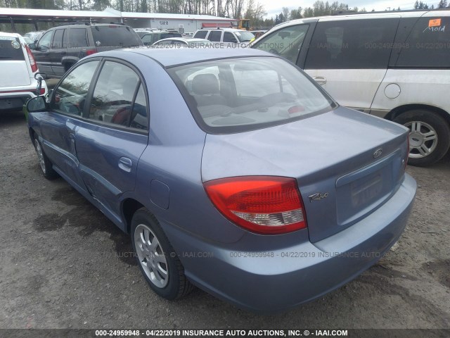 KNADC125X46306548 - 2004 KIA RIO BLUE photo 3