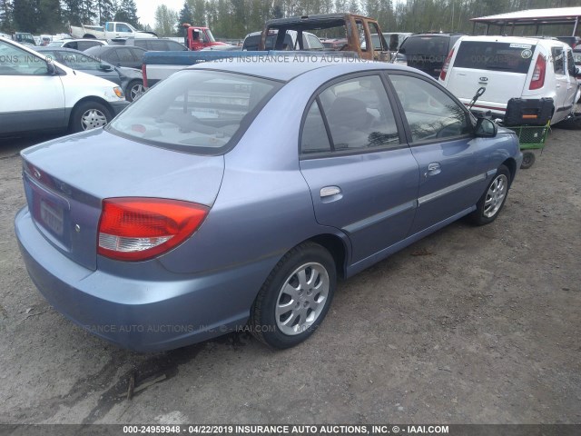 KNADC125X46306548 - 2004 KIA RIO BLUE photo 4