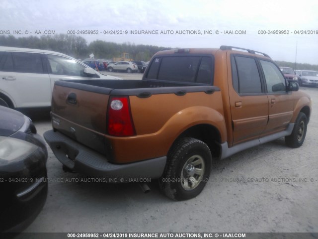 1FMZU67E01UA94290 - 2001 FORD EXPLORER SPORT TR  ORANGE photo 4