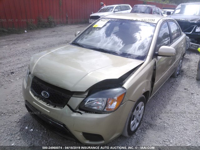 KNADH4A3XA6634907 - 2010 KIA RIO LX/SX BEIGE photo 2