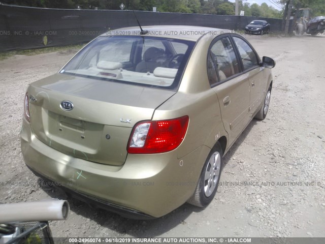 KNADH4A3XA6634907 - 2010 KIA RIO LX/SX BEIGE photo 4