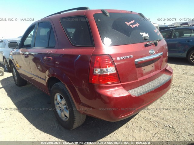 KNDJD735485789695 - 2008 KIA SORENTO EX/LX RED photo 3