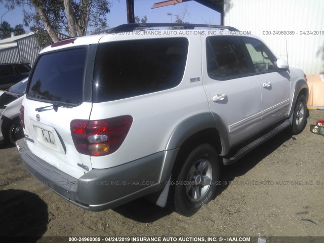 5TDZT34A73S158128 - 2003 TOYOTA SEQUOIA SR5 WHITE photo 4