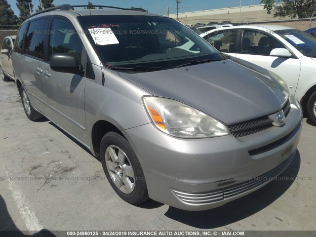 5TDZA23C24S074741 - 2004 TOYOTA SIENNA CE/LE SILVER photo 1