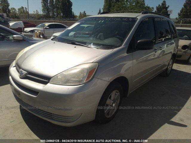 5TDZA23C24S074741 - 2004 TOYOTA SIENNA CE/LE SILVER photo 2