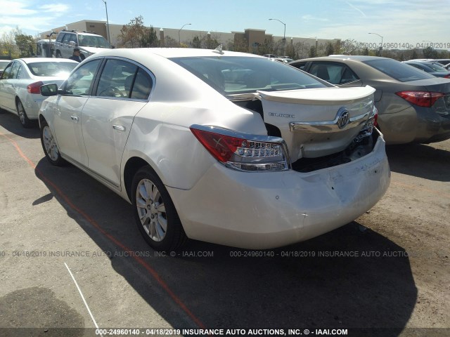 1G4GC5ER7DF317900 - 2013 BUICK LACROSSE WHITE photo 3