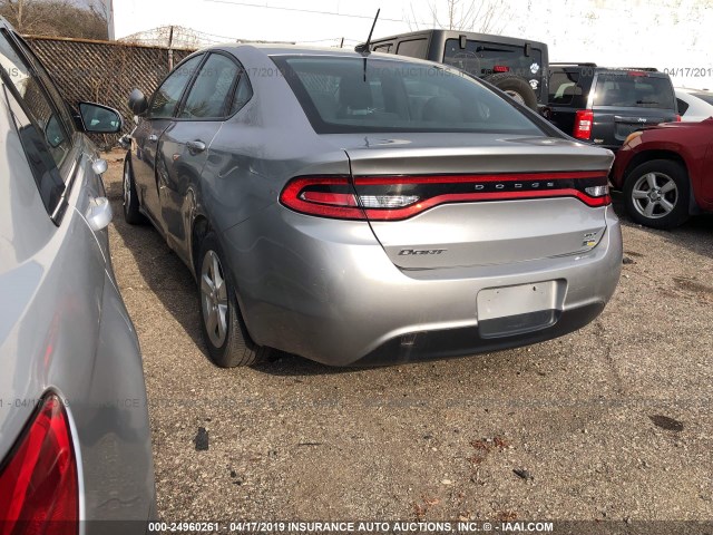 1C3CDFBA6GD694372 - 2016 DODGE DART SXT SILVER photo 3