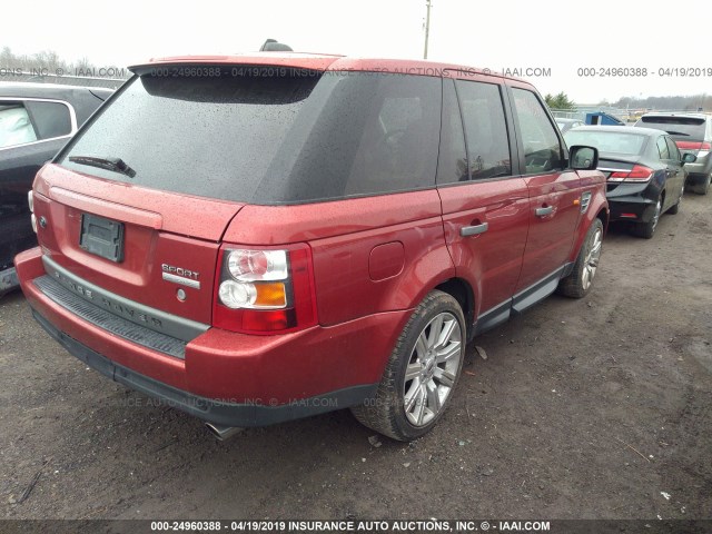 SALSH23437A119511 - 2007 LAND ROVER RANGE ROVER SPORT SUPERCHARGED RED photo 4