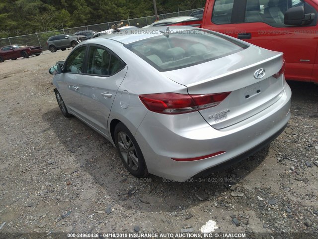 5NPD84LF7JH316128 - 2018 HYUNDAI ELANTRA SEL/VALUE/LIMITED SILVER photo 3