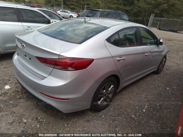 5NPD84LF7JH316128 - 2018 HYUNDAI ELANTRA SEL/VALUE/LIMITED SILVER photo 4