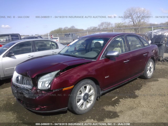 1MEHM42W08G605749 - 2008 MERCURY SABLE PREMIER RED photo 2