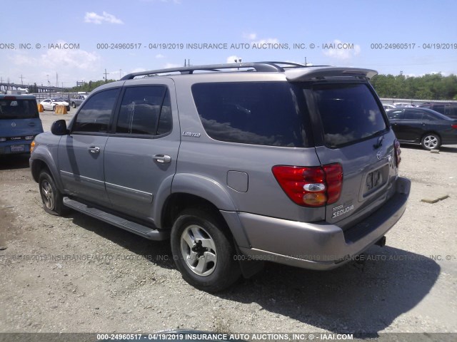 5TDBT48A11S030157 - 2001 TOYOTA SEQUOIA LIMITED SILVER photo 3