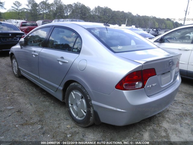 JHMFA36298S001759 - 2008 HONDA CIVIC HYBRID SILVER photo 3