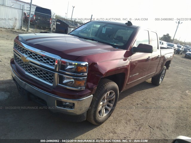 1GCVKREC7FZ148268 - 2015 CHEVROLET SILVERADO K1500 LT RED photo 2