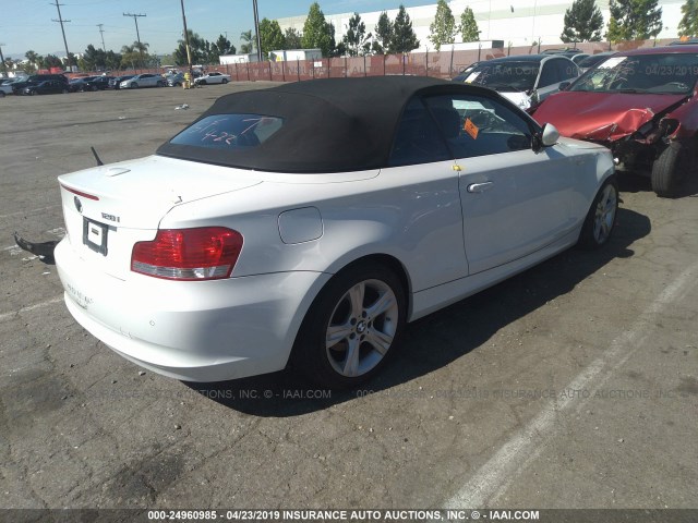 WBAUL73579VJ76467 - 2009 BMW 128 I WHITE photo 4