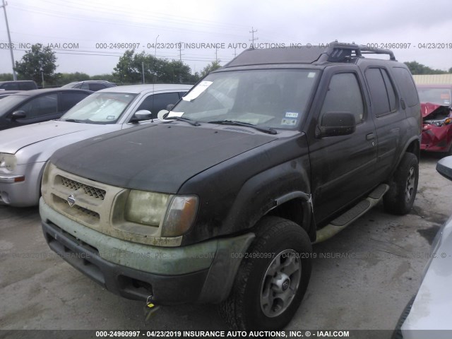 5N1ED28T81C576743 - 2001 NISSAN XTERRA XE/SE BLACK photo 2
