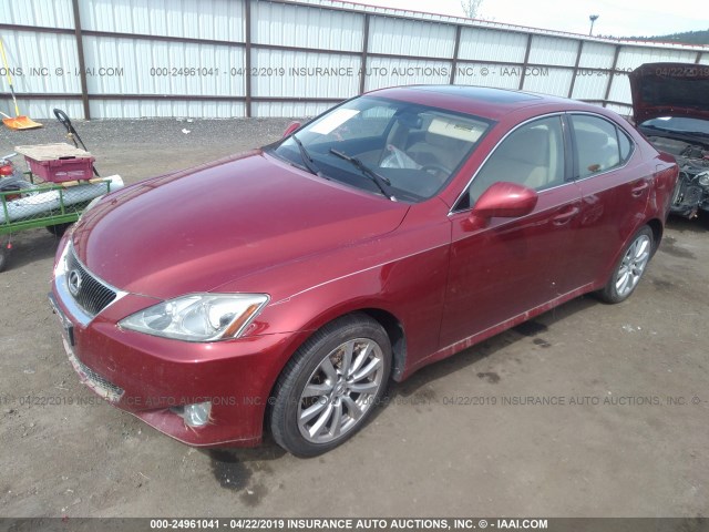 JTHCK262062003276 - 2006 LEXUS IS 250 BURGUNDY photo 2