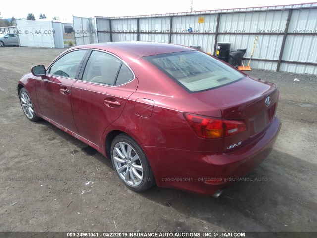 JTHCK262062003276 - 2006 LEXUS IS 250 BURGUNDY photo 3