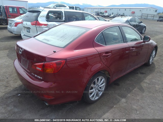 JTHCK262062003276 - 2006 LEXUS IS 250 BURGUNDY photo 4