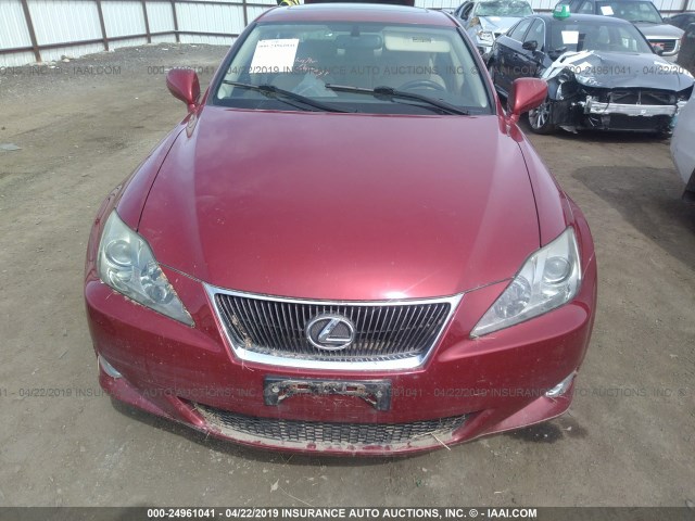 JTHCK262062003276 - 2006 LEXUS IS 250 BURGUNDY photo 6