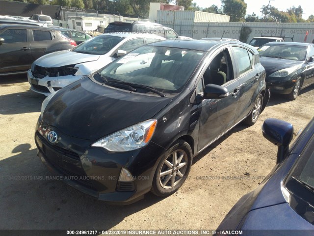 JTDKDTB34E1567609 - 2014 TOYOTA PRIUS C BLACK photo 2