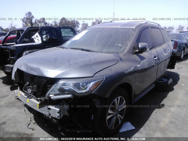 5N1DR2MN3HC620839 - 2017 NISSAN PATHFINDER S/SV/SL/PLATINUM GRAY photo 2