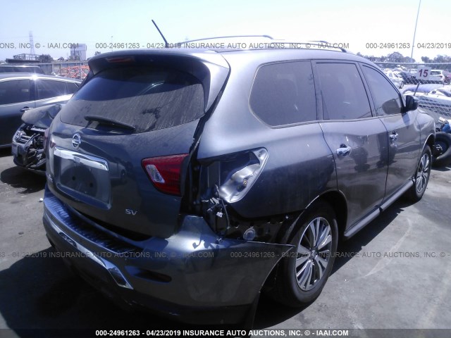5N1DR2MN3HC620839 - 2017 NISSAN PATHFINDER S/SV/SL/PLATINUM GRAY photo 4
