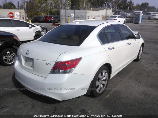 1HGCP36858A041402 - 2008 HONDA ACCORD EXL WHITE photo 4