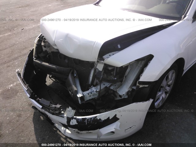 1HGCP36858A041402 - 2008 HONDA ACCORD EXL WHITE photo 6