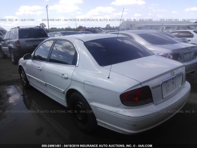 KMHWF25S43A796163 - 2003 HYUNDAI SONATA GL WHITE photo 3