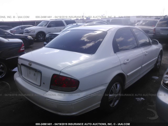 KMHWF25S43A796163 - 2003 HYUNDAI SONATA GL WHITE photo 4