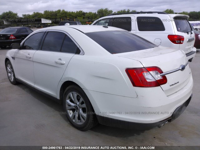 1FAHP2EW0AG121343 - 2010 FORD TAURUS SEL WHITE photo 3