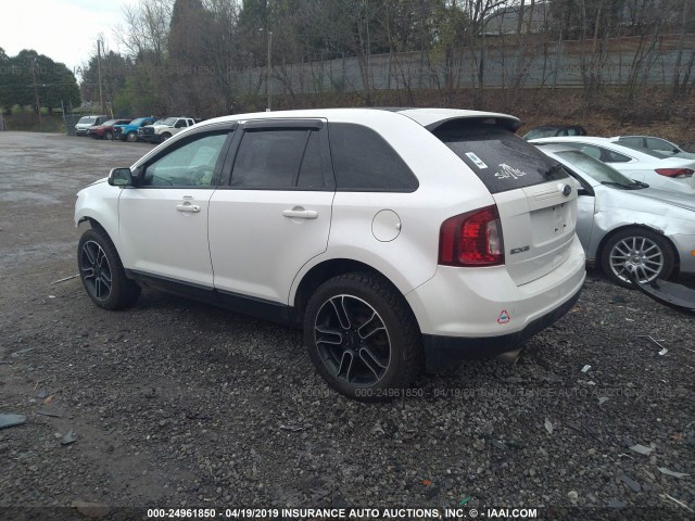 2FMDK4JC8DBE30418 - 2013 FORD EDGE SEL WHITE photo 3