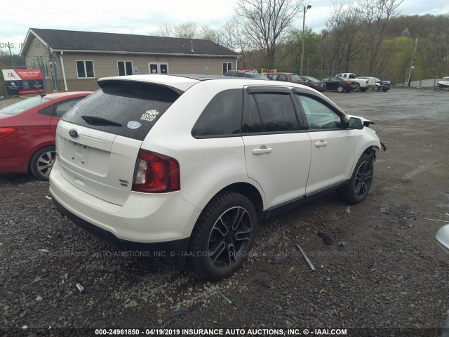 2FMDK4JC8DBE30418 - 2013 FORD EDGE SEL WHITE photo 4