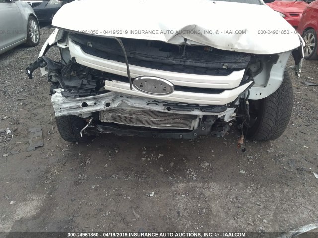 2FMDK4JC8DBE30418 - 2013 FORD EDGE SEL WHITE photo 6