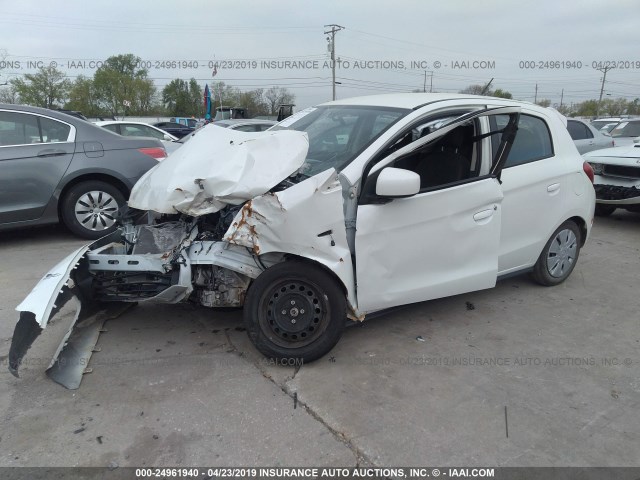 ML32A3HJ9FH042913 - 2015 MITSUBISHI MIRAGE DE WHITE photo 2