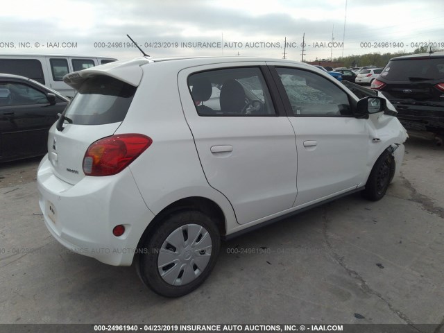 ML32A3HJ9FH042913 - 2015 MITSUBISHI MIRAGE DE WHITE photo 4